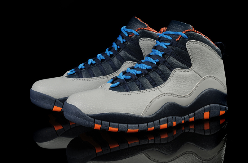 Air Jordan 10 Mens Shoes White/Brown/Orange/Blue Online